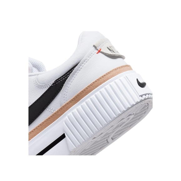 NWT SZ 6.5 NIKE WOMENS COURT LEGACY LIFT SNEAKERS- Black/Sail-white-team Orange - Picture 4 of 8